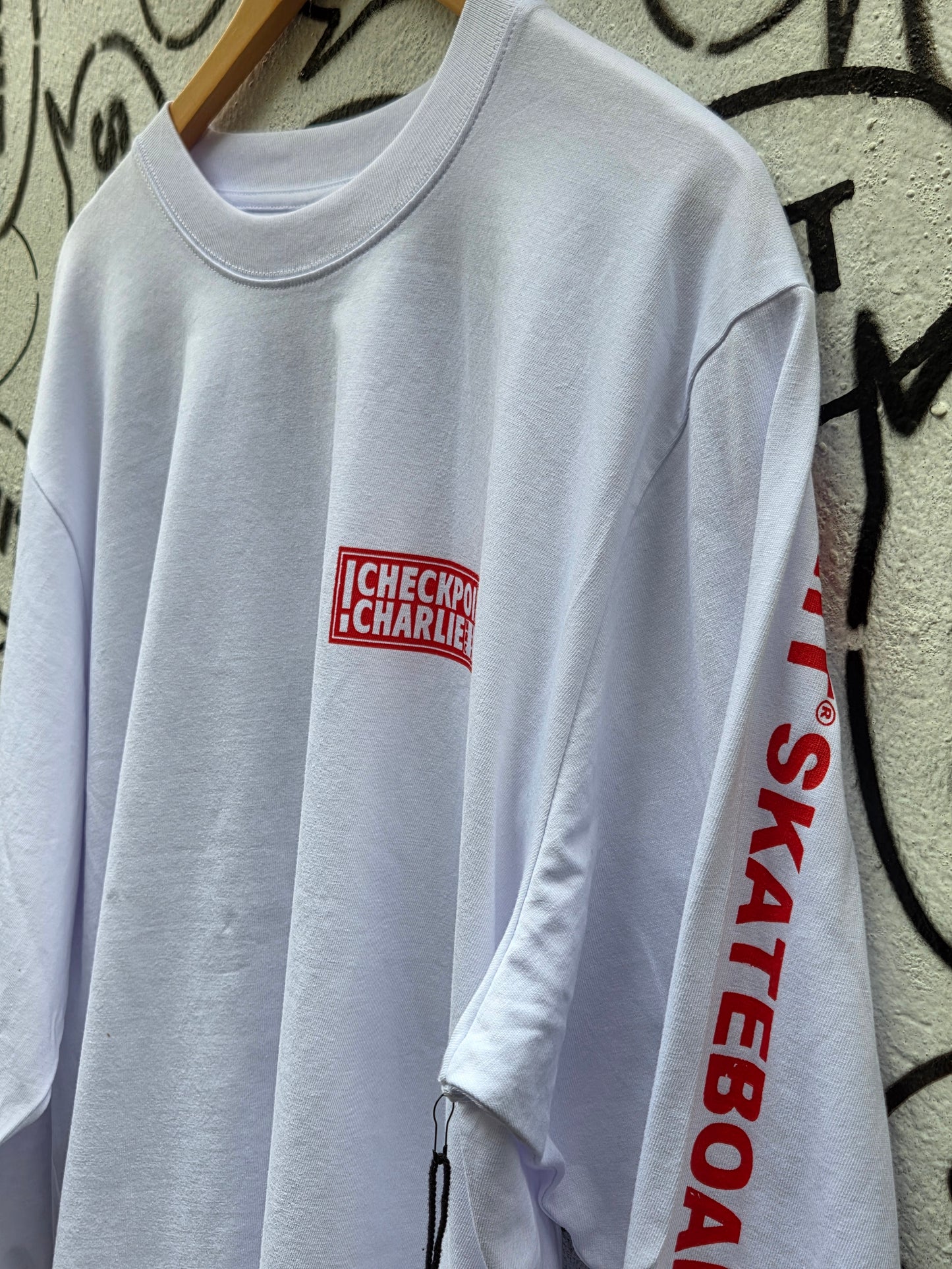 SHIT® X CHECKPOINT, Longsleeve, Wht/Red