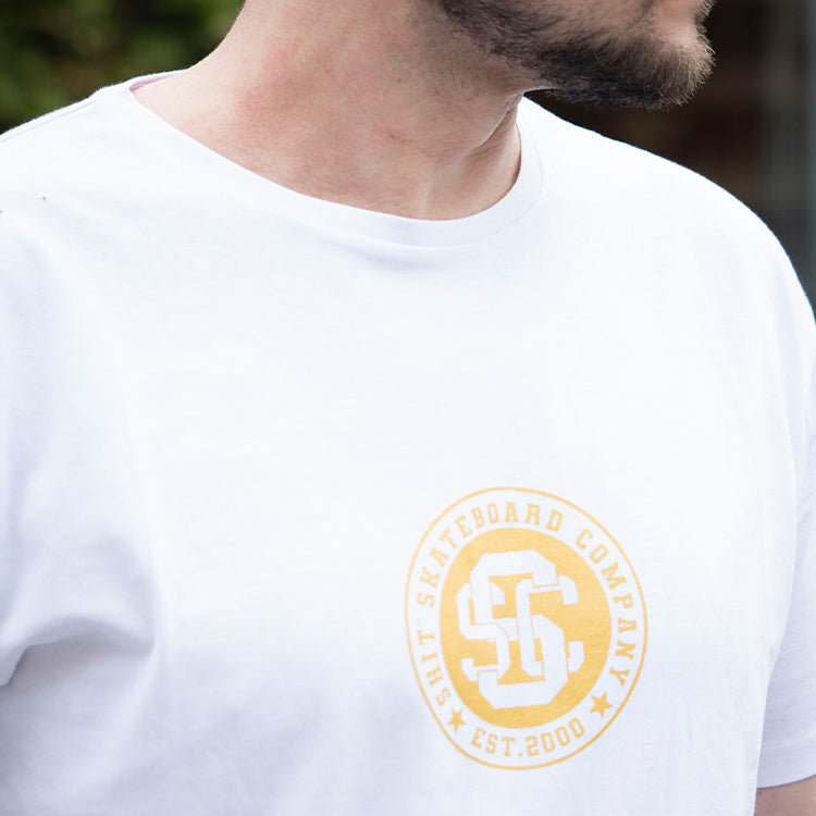 SHIT® T-SHIRT SSC LOGO WHITE / GOLD