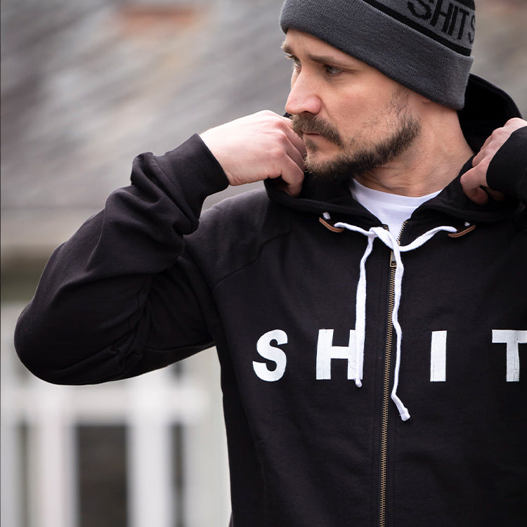 SHIT® TEXT LOGO ZIP-HOODIE BLACK