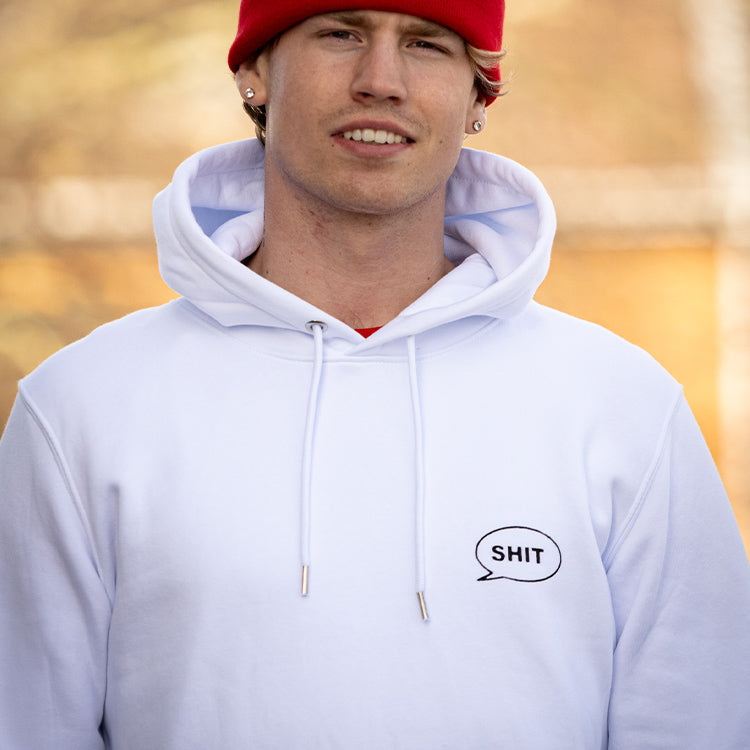 SHIT® TB Chest HOODIE WHITE