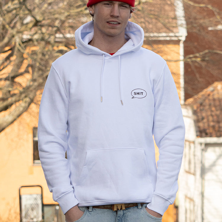 SHIT® TB Chest HOODIE WHITE