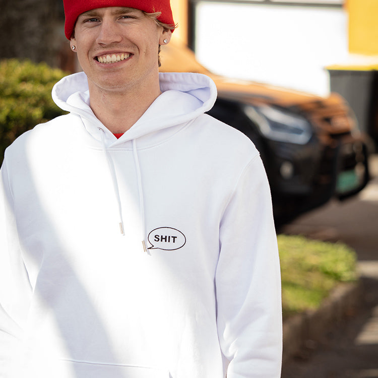 SHIT® TB Chest HOODIE WHITE
