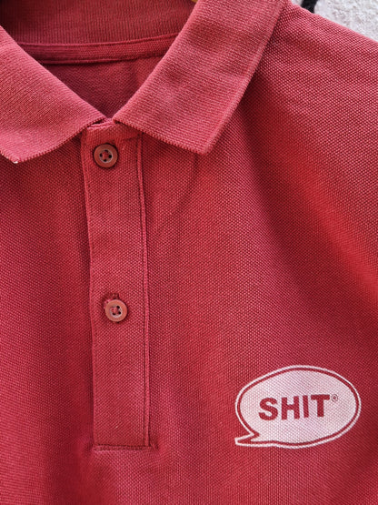 SHIT® LONGSLEEVE PIQUE T-SHIRT, BURGUNDY