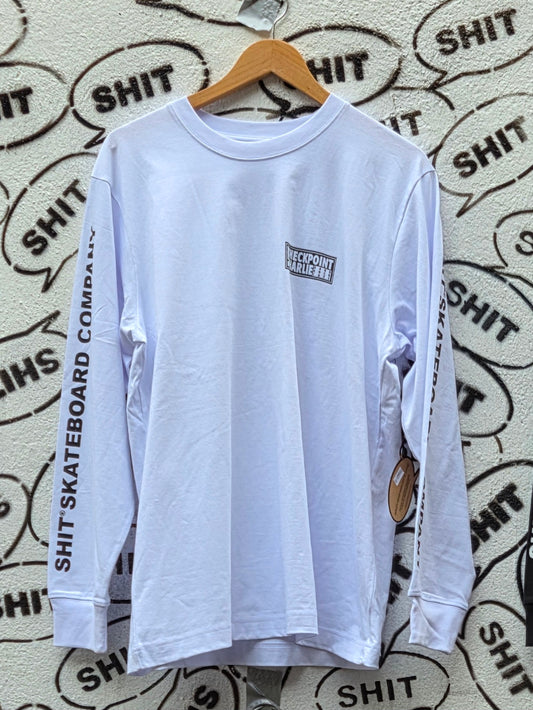 SHIT® X CHECKPOINT, Longsleeve, Wht/Blk