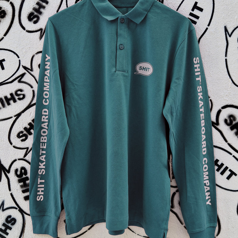 SHIT® LONGSLEEVE PIQUE T-SHIRT, OCEANGREEN