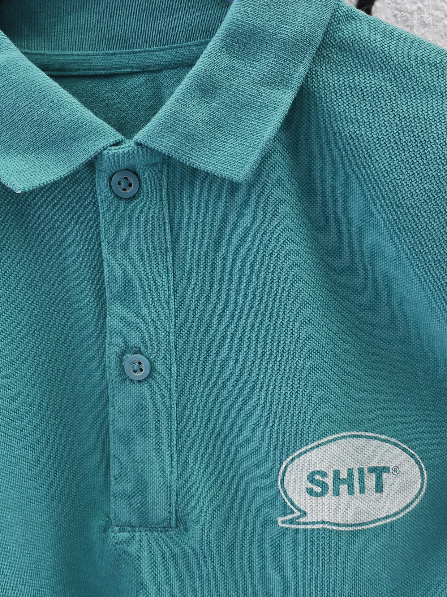 SHIT® LONGSLEEVE PIQUE T-SHIRT, OCEANGREEN