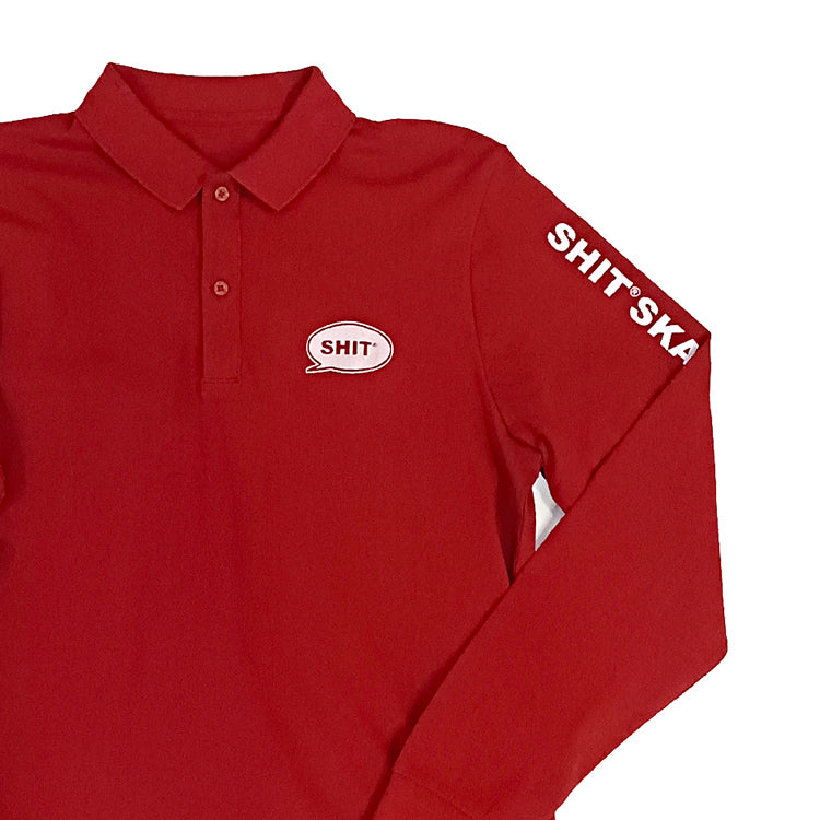 SHIT® LONGSLEEVE PIQUE T-SHIRT, BURGUNDY