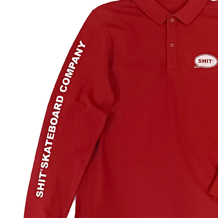 SHIT® LONGSLEEVE PIQUE T-SHIRT, BURGUNDY