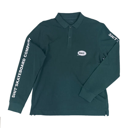 SHIT® LONGSLEEVE PIQUE T-SHIRT, OCEANGREEN