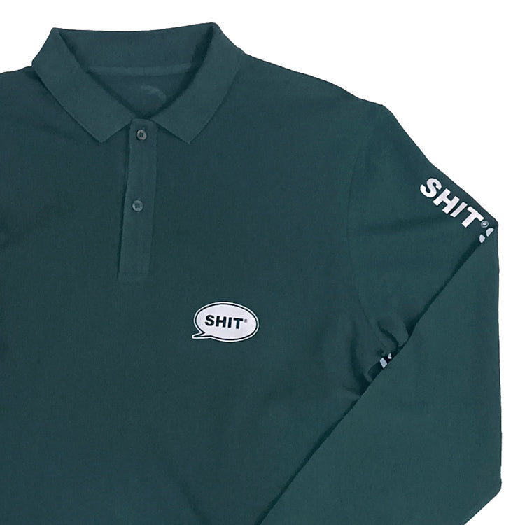 SHIT® LONGSLEEVE PIQUE T-SHIRT, OCEANGREEN