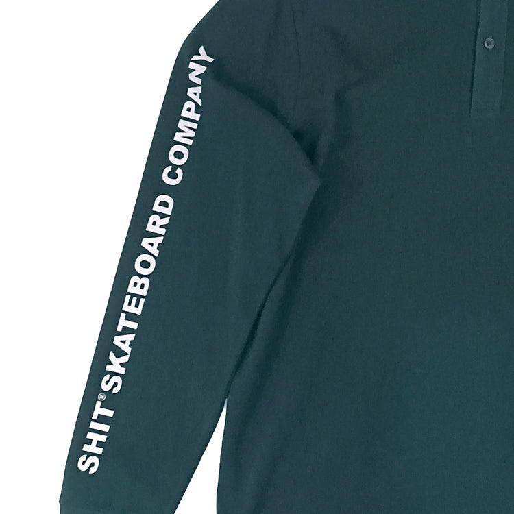 SHIT® LONGSLEEVE PIQUE T-SHIRT, OCEANGREEN