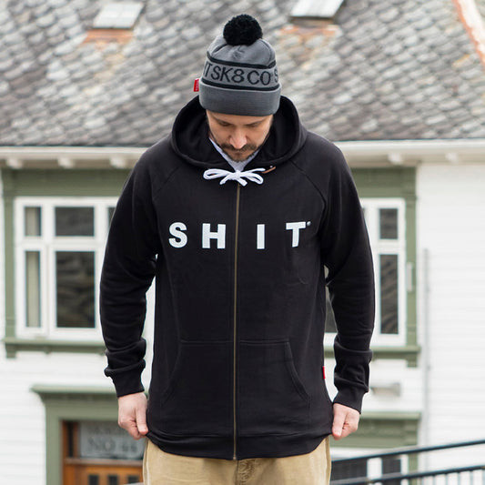 SHIT® TEXT LOGO ZIP-HOODIE BLACK