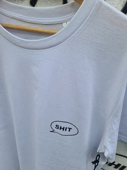 SHIT® T-shirt, TB Chest, White