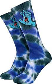 Santa Cruz Socks Screaming Hand Tie Dye Sock White Tie Dye O/S ADULT